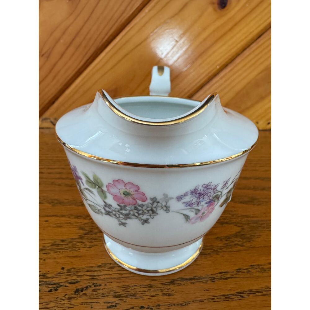 Vintage Noritake Roselane 5147 Creamer Floral Gold Trim Japan Porcelain Creamer - Picture 4 of 9